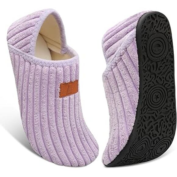 Womens Size 5 Purple Textured Fabric Lightweight Anti Skid House Slipper Shoes - Picture 1 of 6